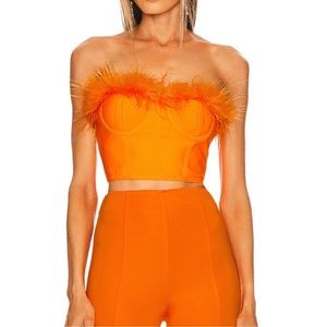 Ramona Bustier Top in Tangerine superdown Revolve